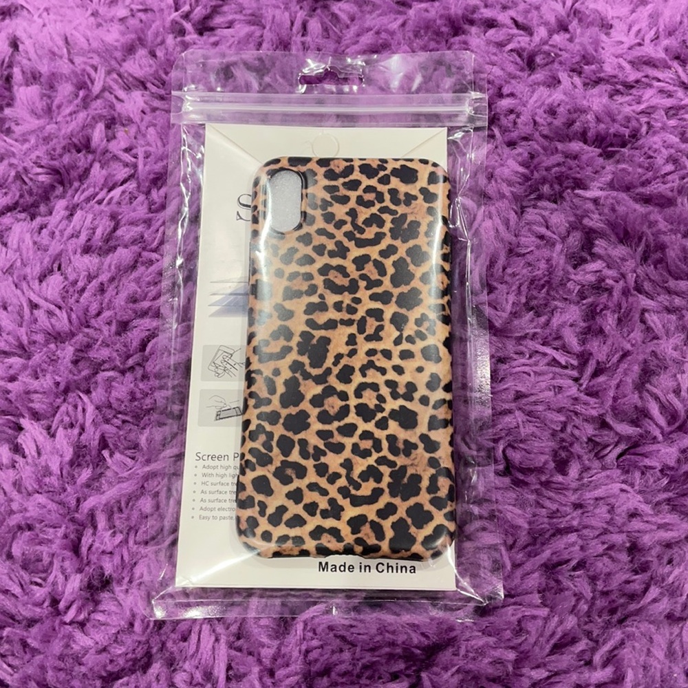iPhone X XS phone case leopard